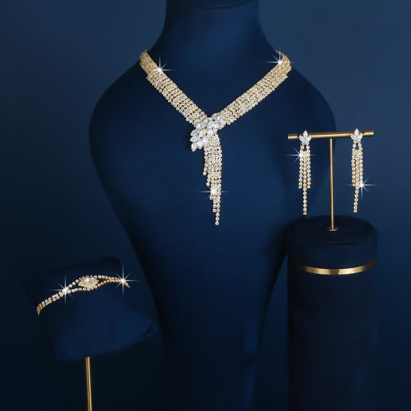 Imperial 4pcs Multi-Row Y-Necklace Jewelry Set