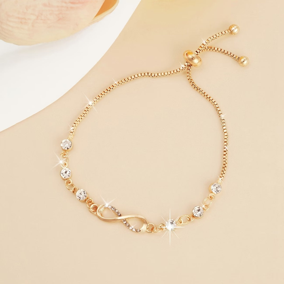 Micro Inlaid Zirconia Infinity Charm Bracelet