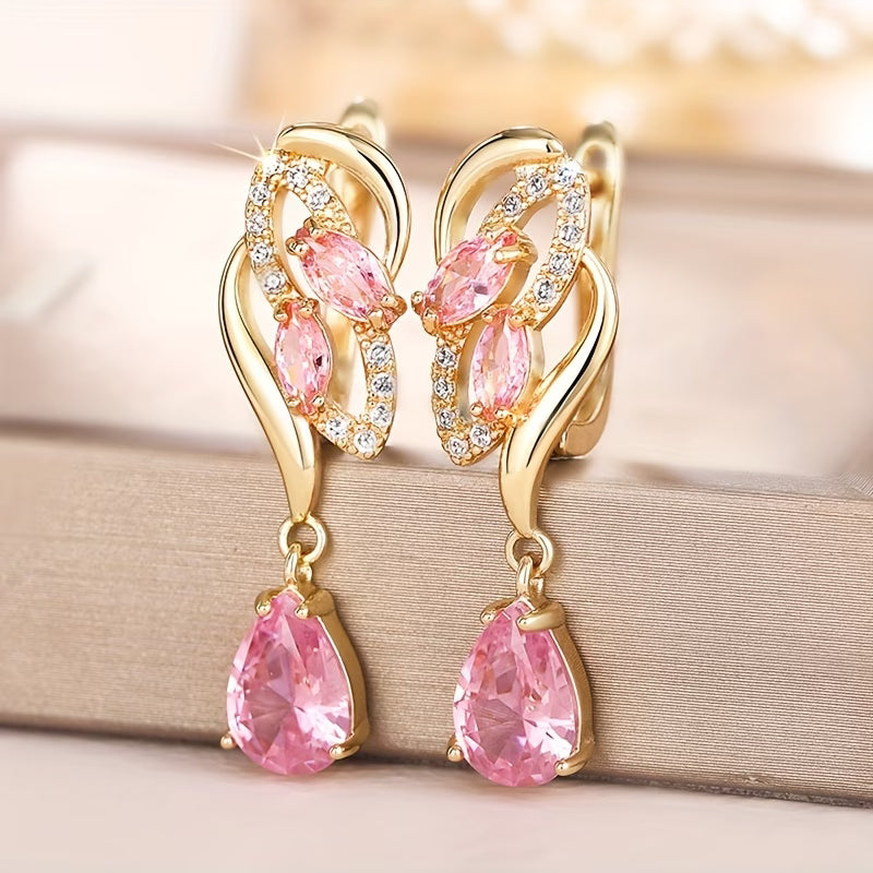 Elegant Teardrop Zirconia Earrings