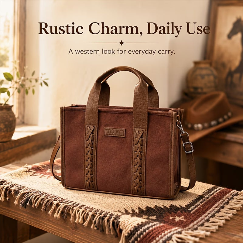 Women’s Western Boho Vintage Textured Tote Bag