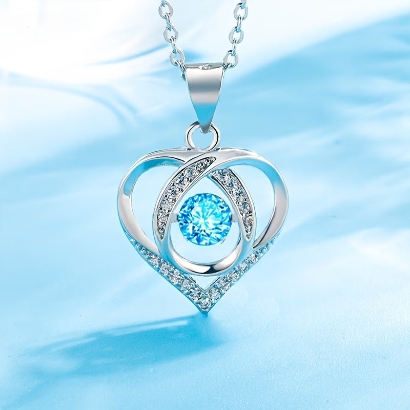 Stylish Western Heart Pendant with Zirconia Crystals