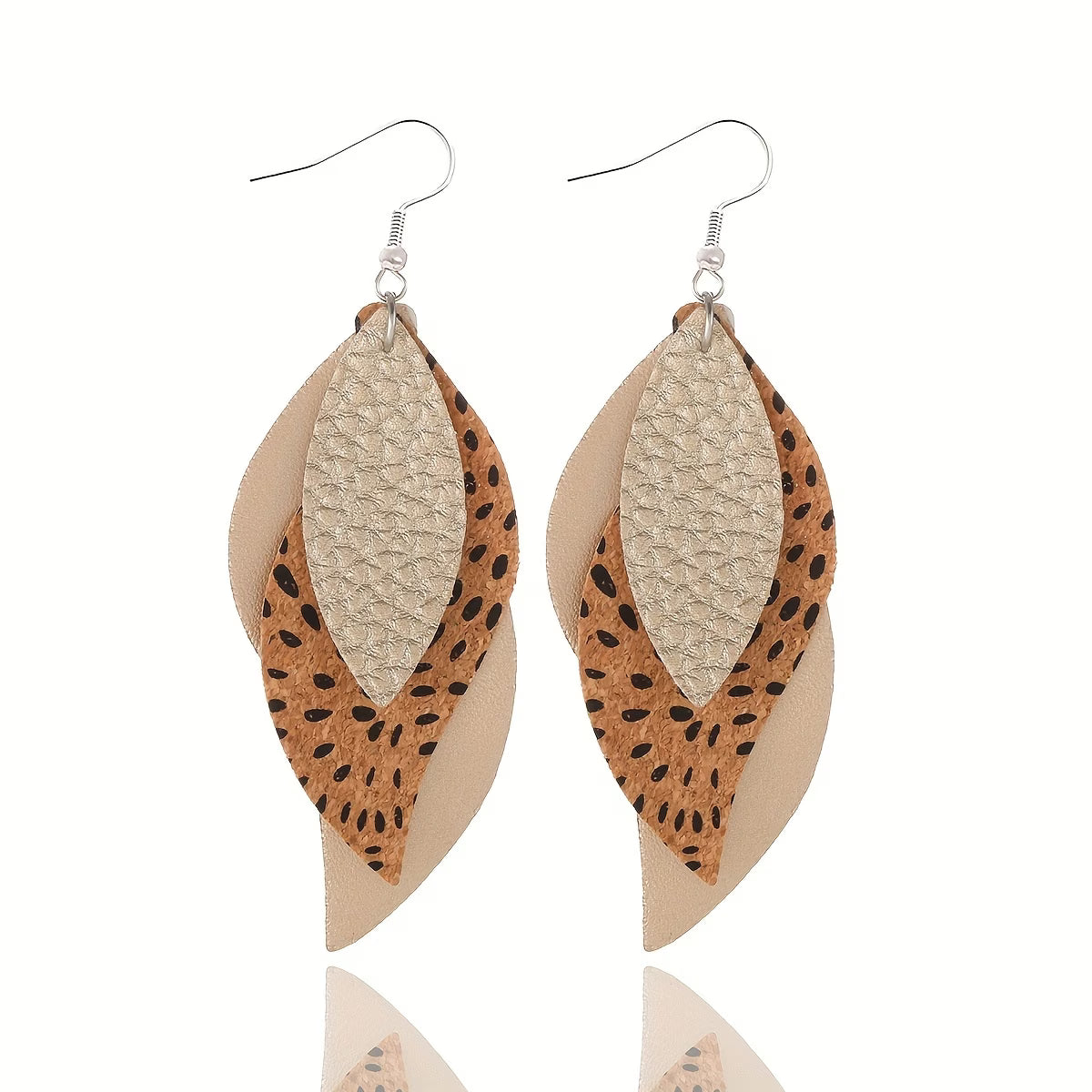 3-Layer Leaf Design Retro Dangle Earrings for Women