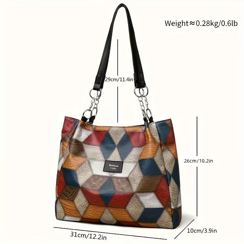 Women’s Vintage Geometric Pattern Tote Bag
