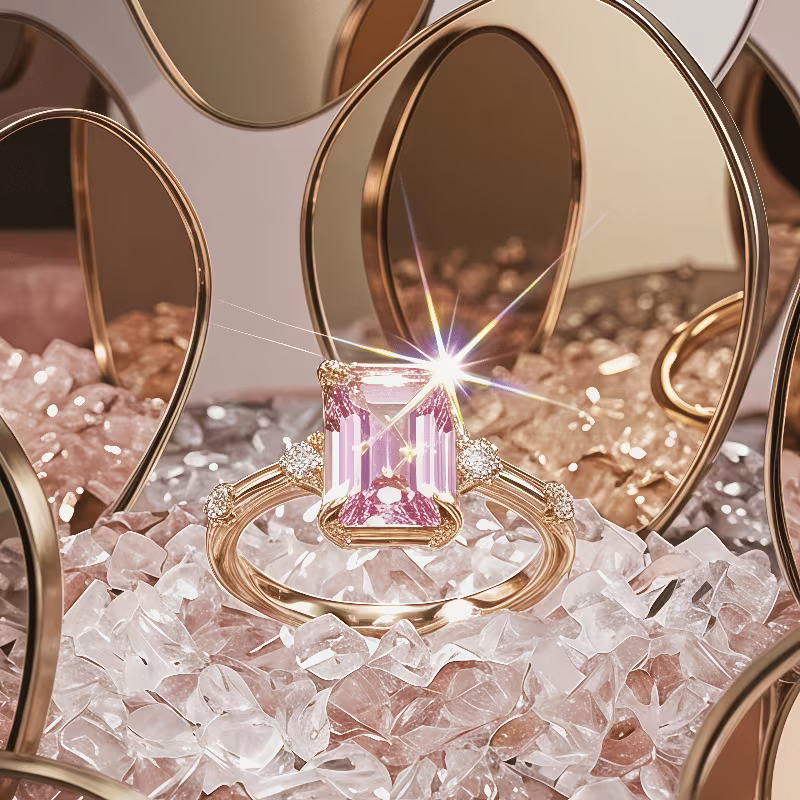 Square Heart Bow Micro-Pave Ring