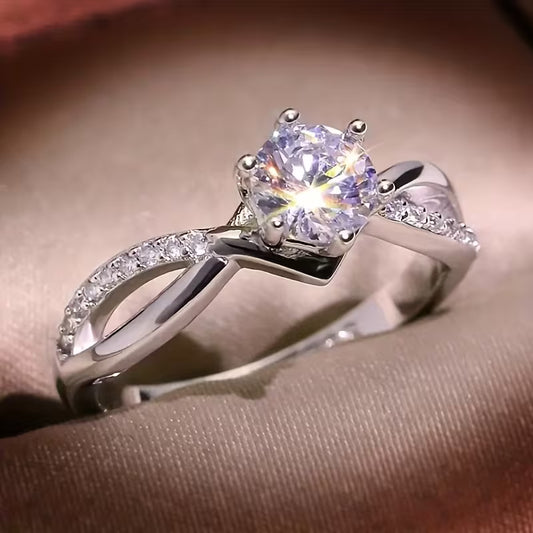 Elegant 6-Prong Setting Synthetic Gemstone Multicolor Ring