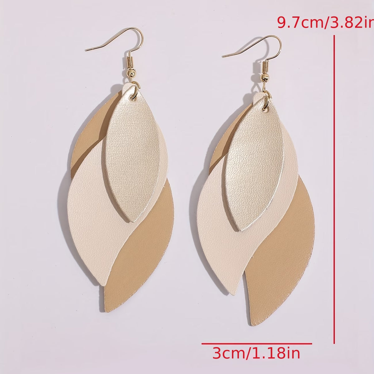 3-Layer Leaf Design Retro Dangle Earrings for Women