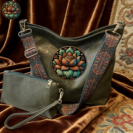 Women’s Bohemian Lotus Flower Shoulder Bag