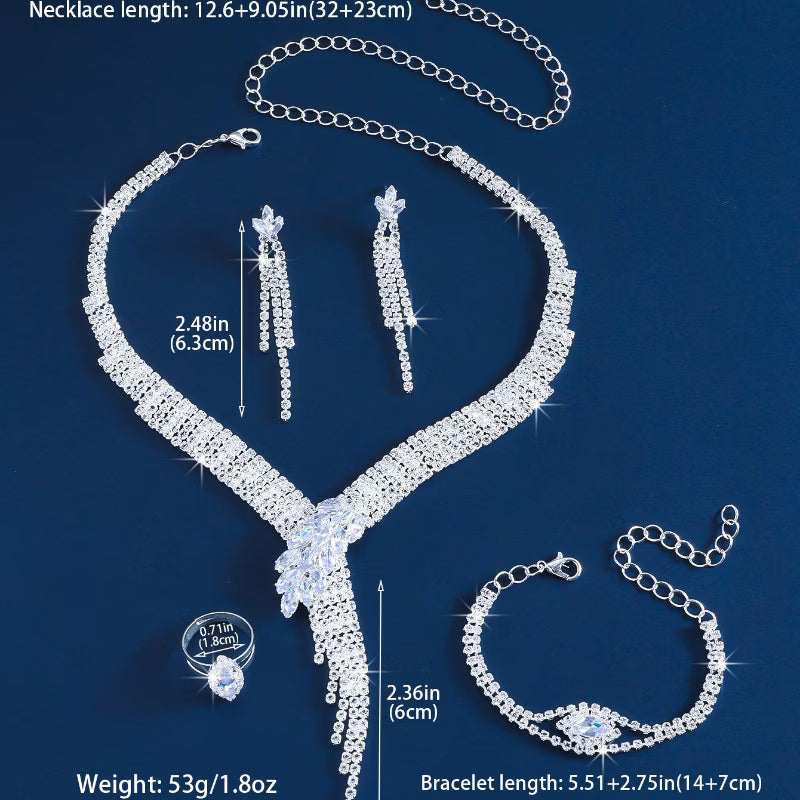Imperial 4pcs Multi-Row Y-Necklace Jewelry Set