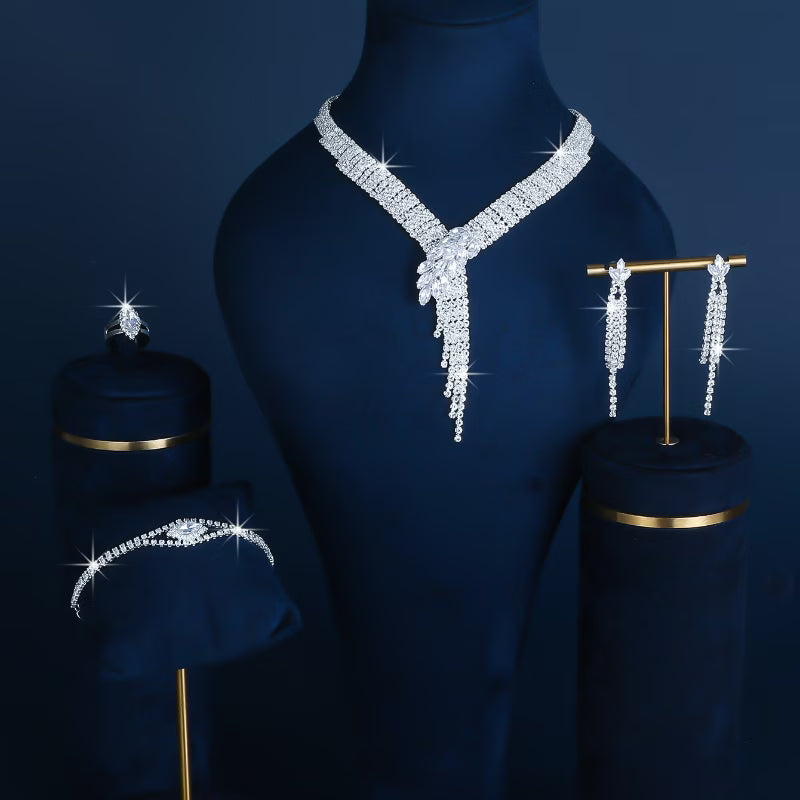 Imperial 4pcs Multi-Row Y-Necklace Jewelry Set
