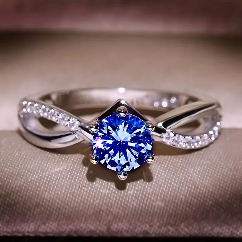 Elegant 6-Prong Setting Synthetic Gemstone Multicolor Ring