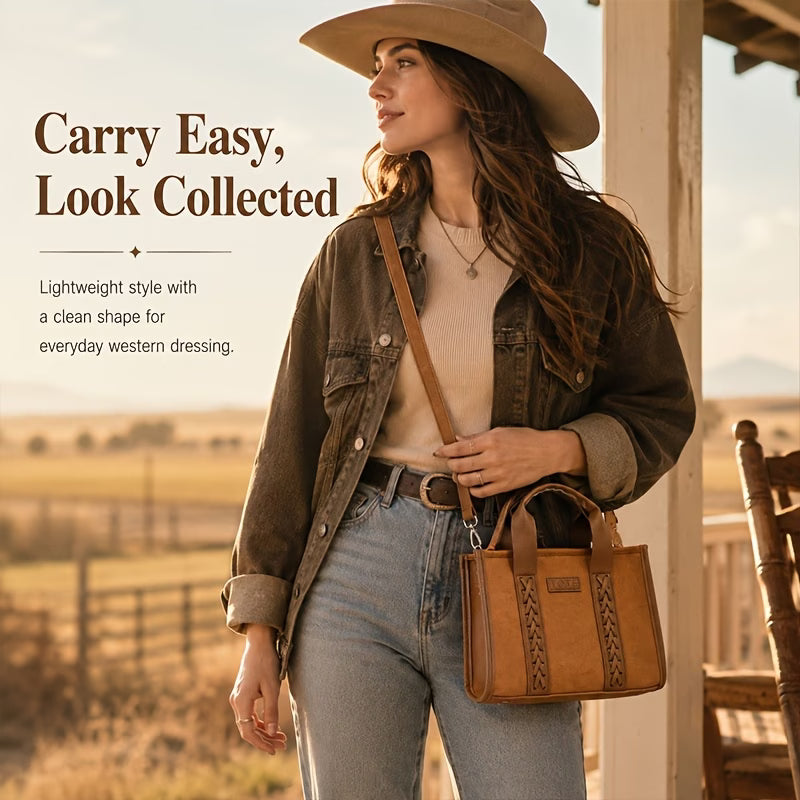 Women’s Western Boho Vintage Textured Tote Bag