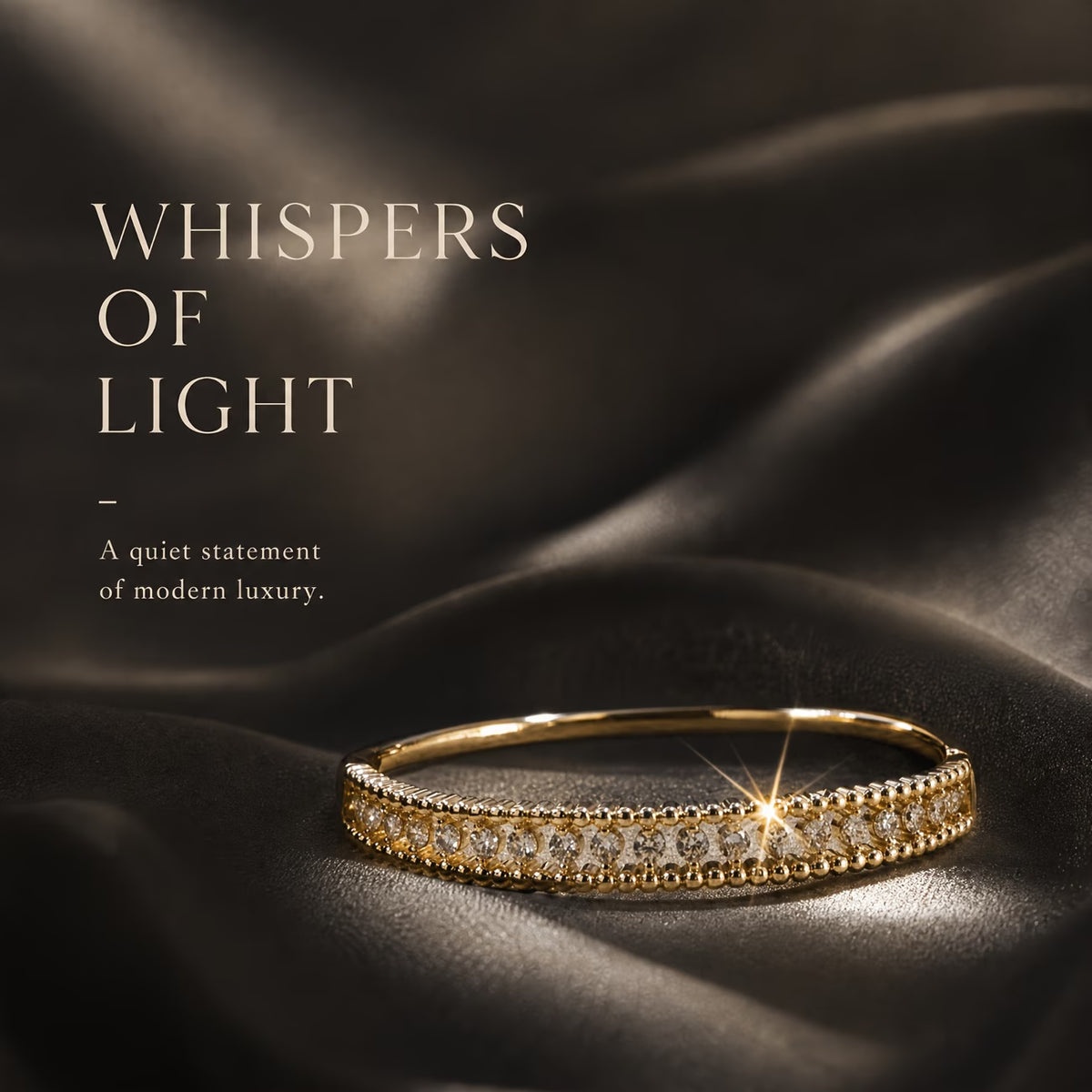 Luxury Adjustable Open Bangle Bracelet with Half-Hoop Zirconia