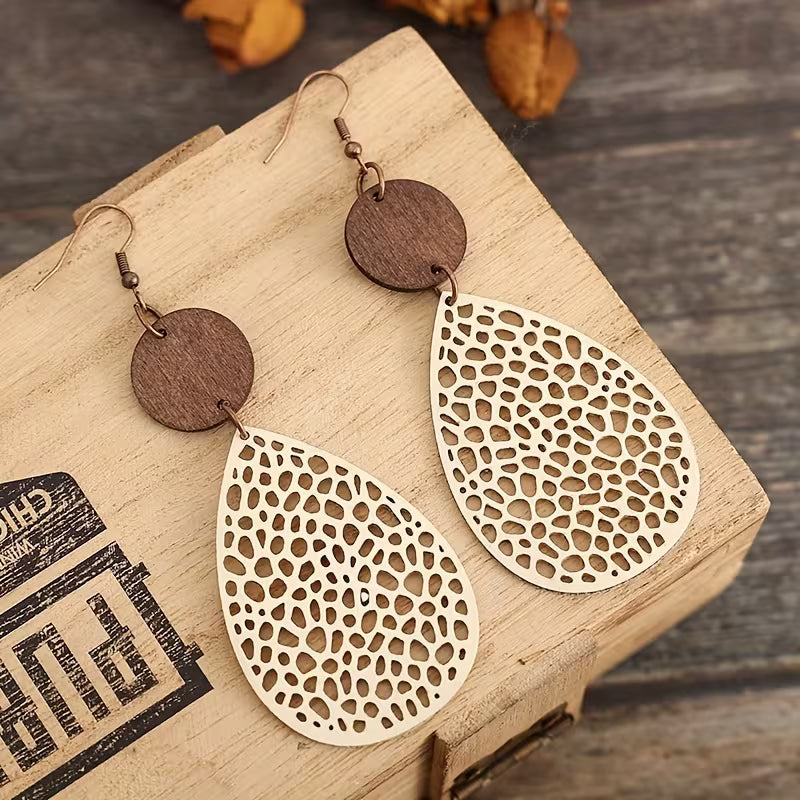 Vintage Patchwork Cut-Out Earrings