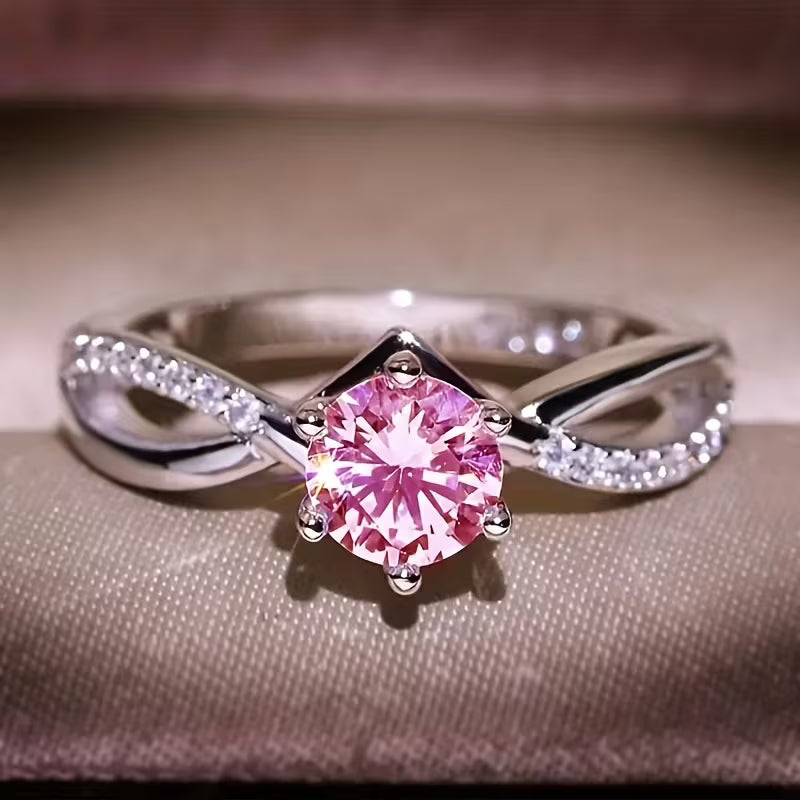 Elegant 6-Prong Setting Synthetic Gemstone Multicolor Ring