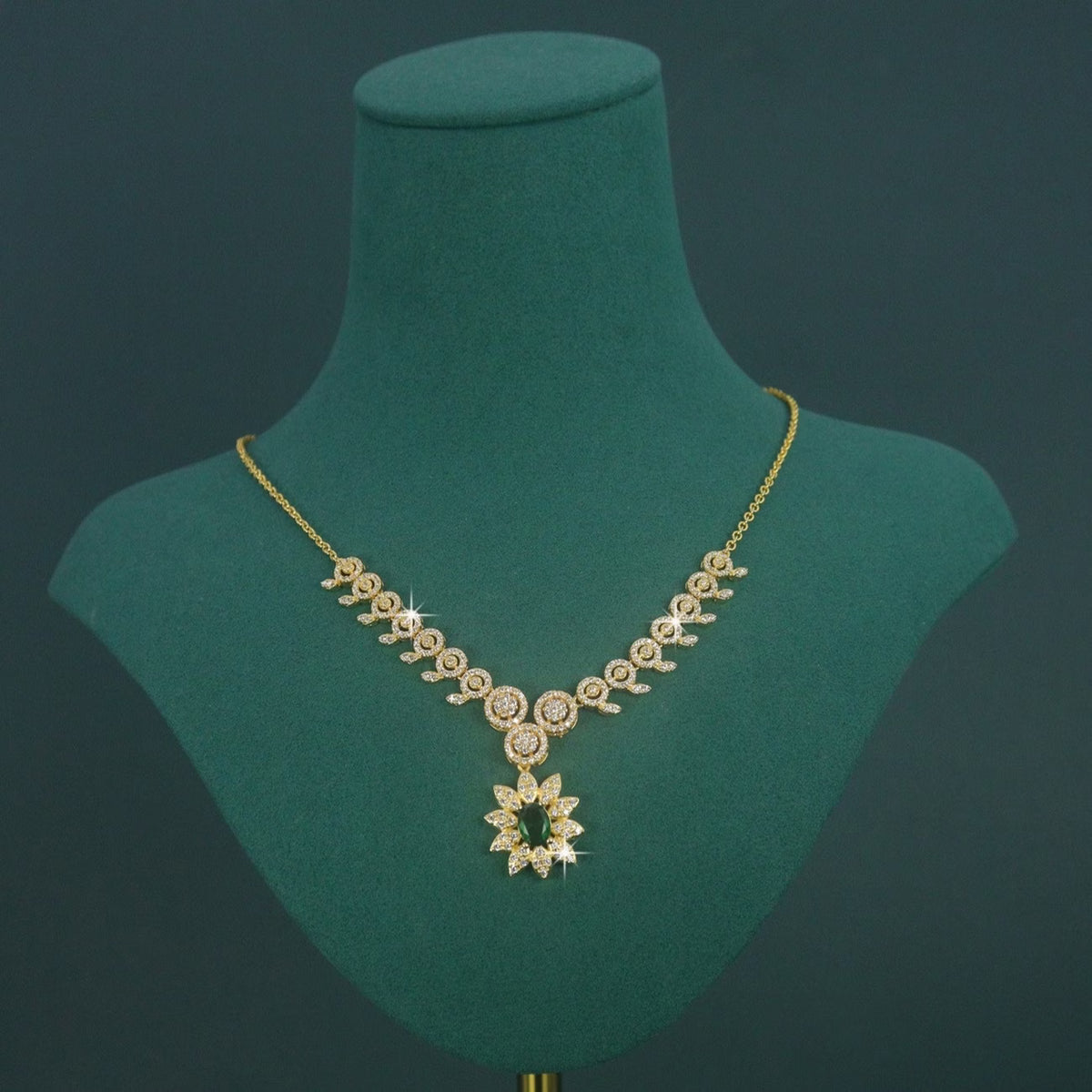Luxury Series 18K Gold Plated Sunflower Jewelry Set