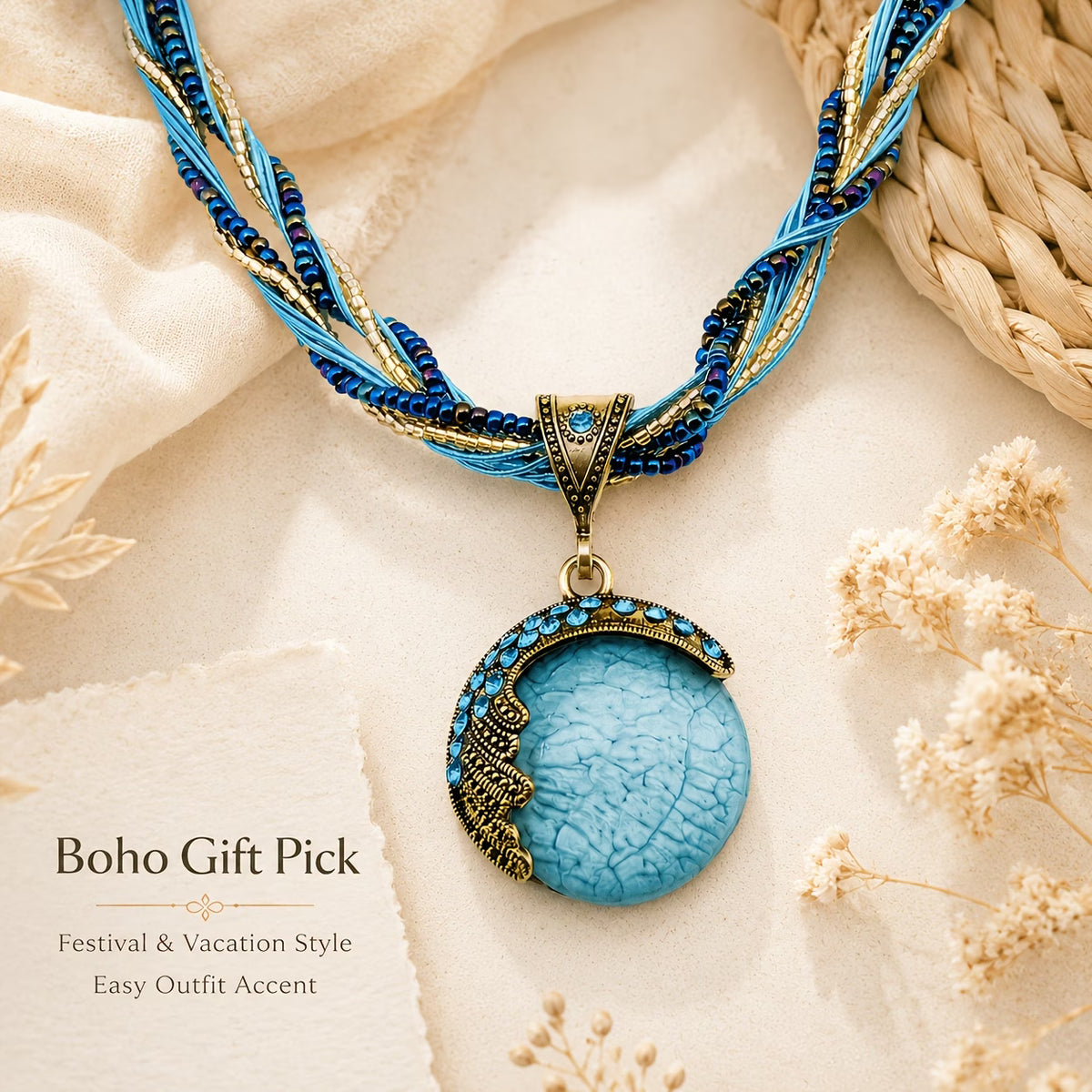 Bohemian Multicolor Layered Beaded Necklace