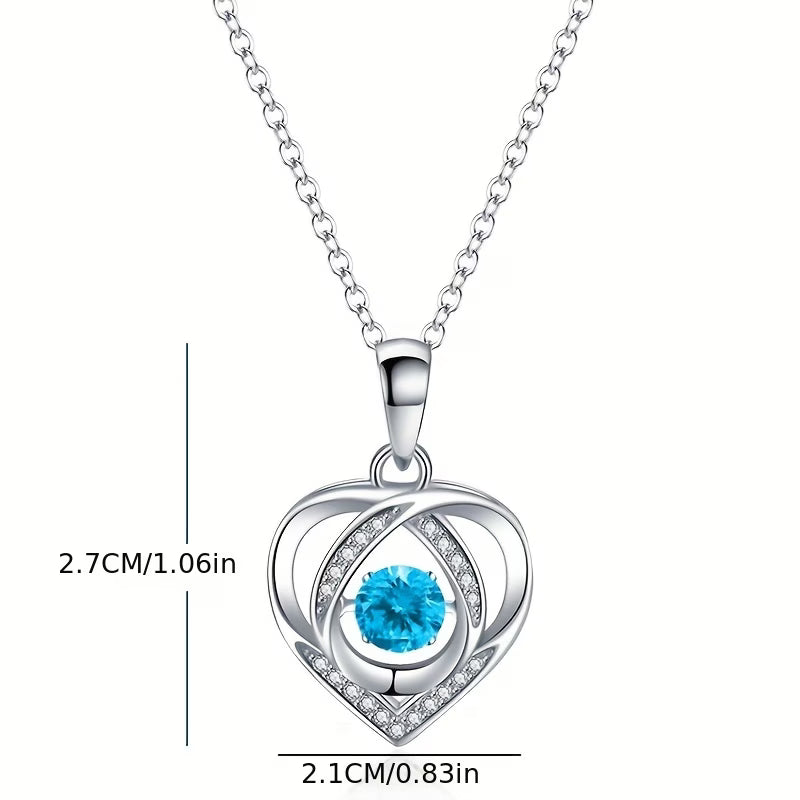 Stylish Western Heart Pendant with Zirconia Crystals