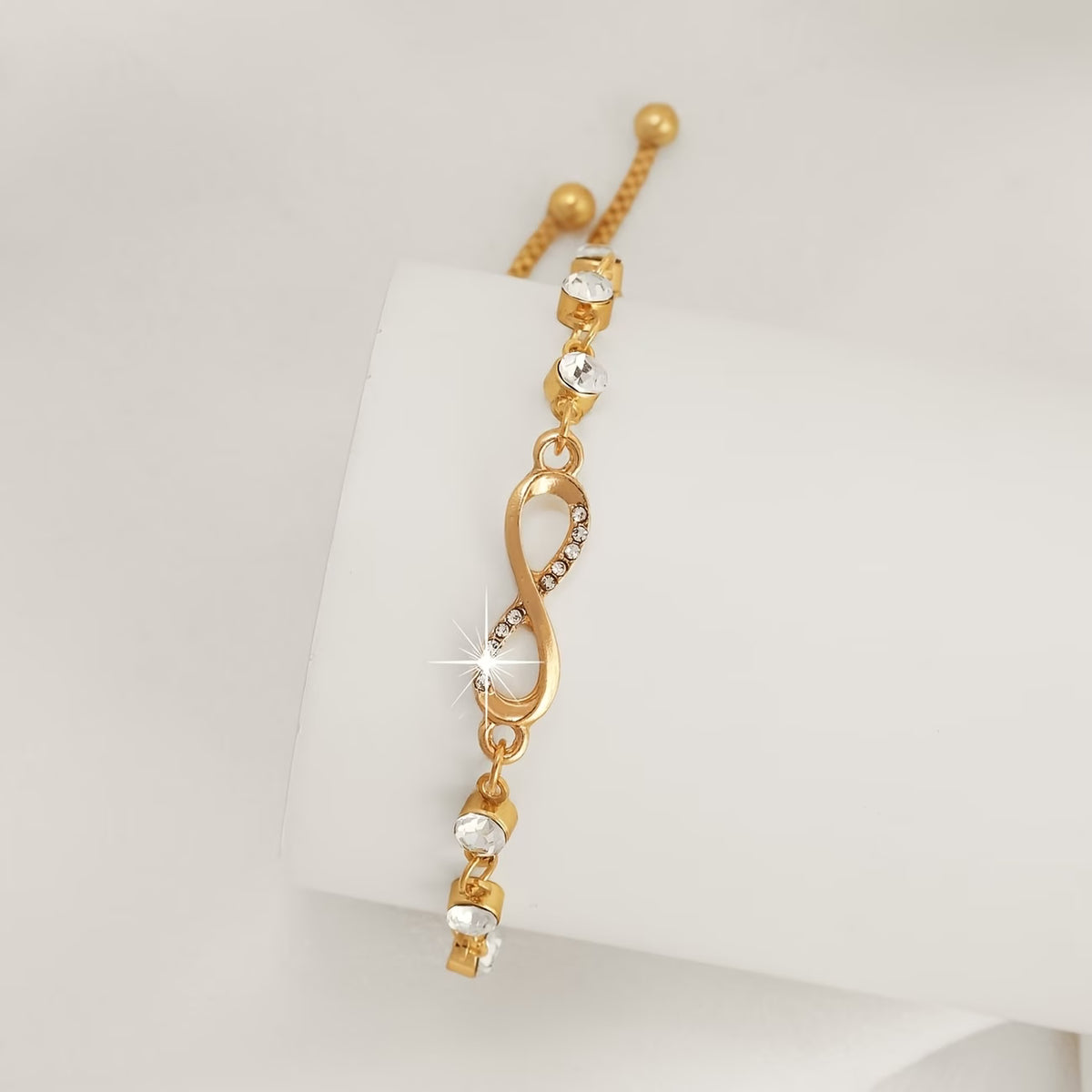 Micro Inlaid Zirconia Infinity Charm Bracelet