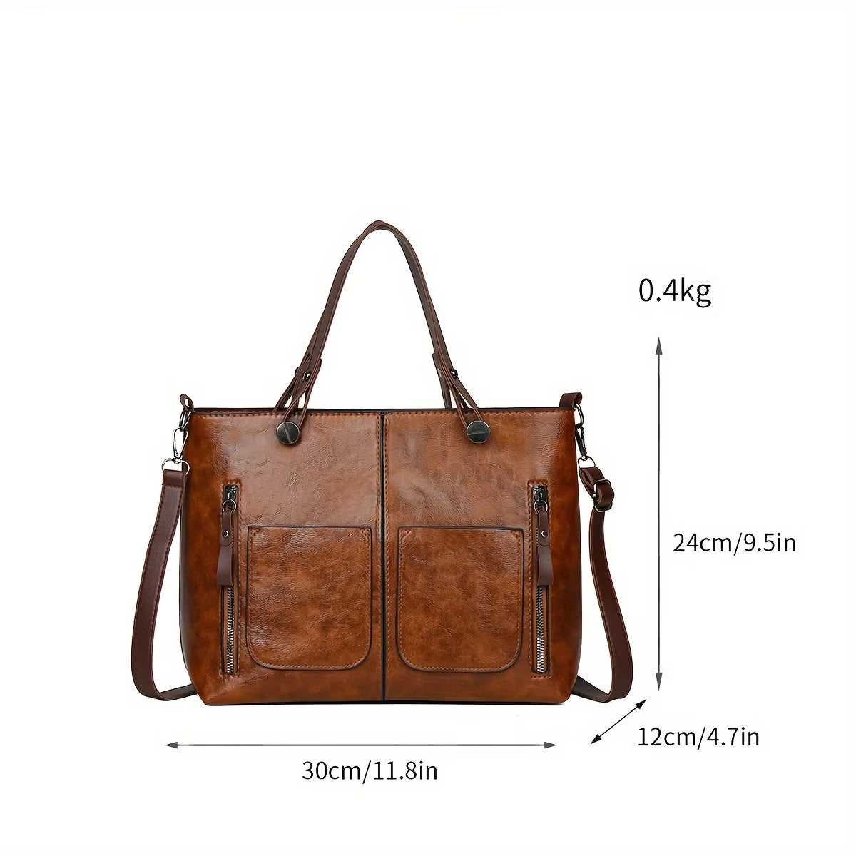 Versatile Women’s Solid Color Large-Capacity Shoulder Bag
