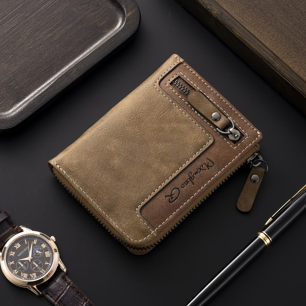 Vintage Men's Faux Leather Wallet