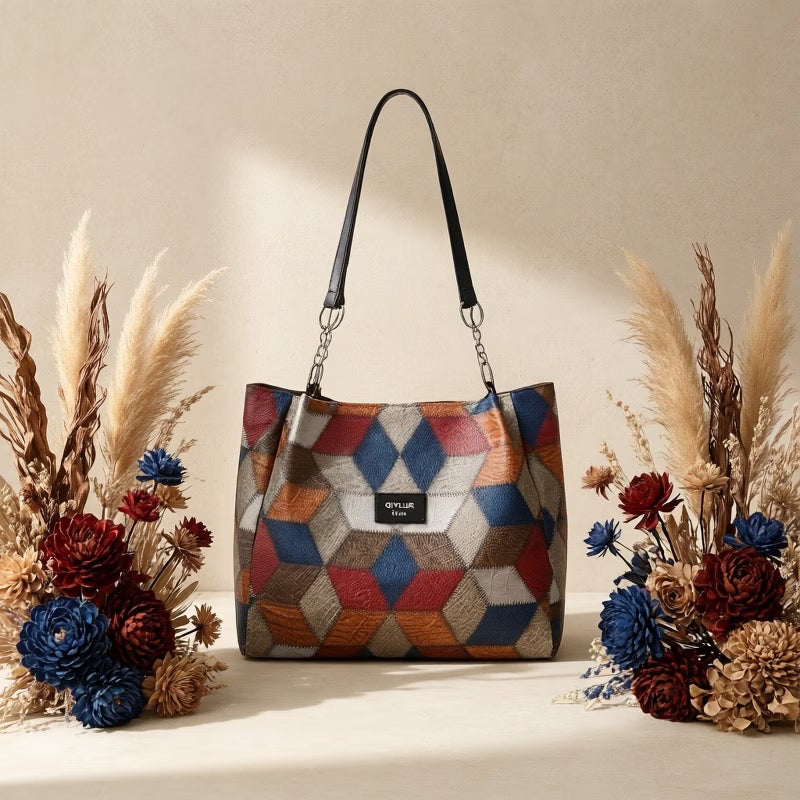 Women’s Vintage Geometric Pattern Tote Bag