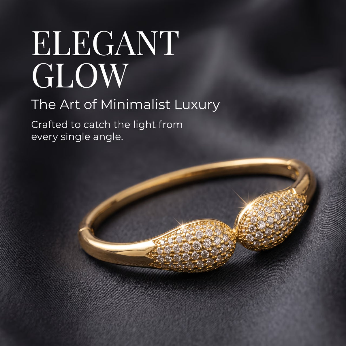 Golden Meridian Full-Drill Curved Bracelet