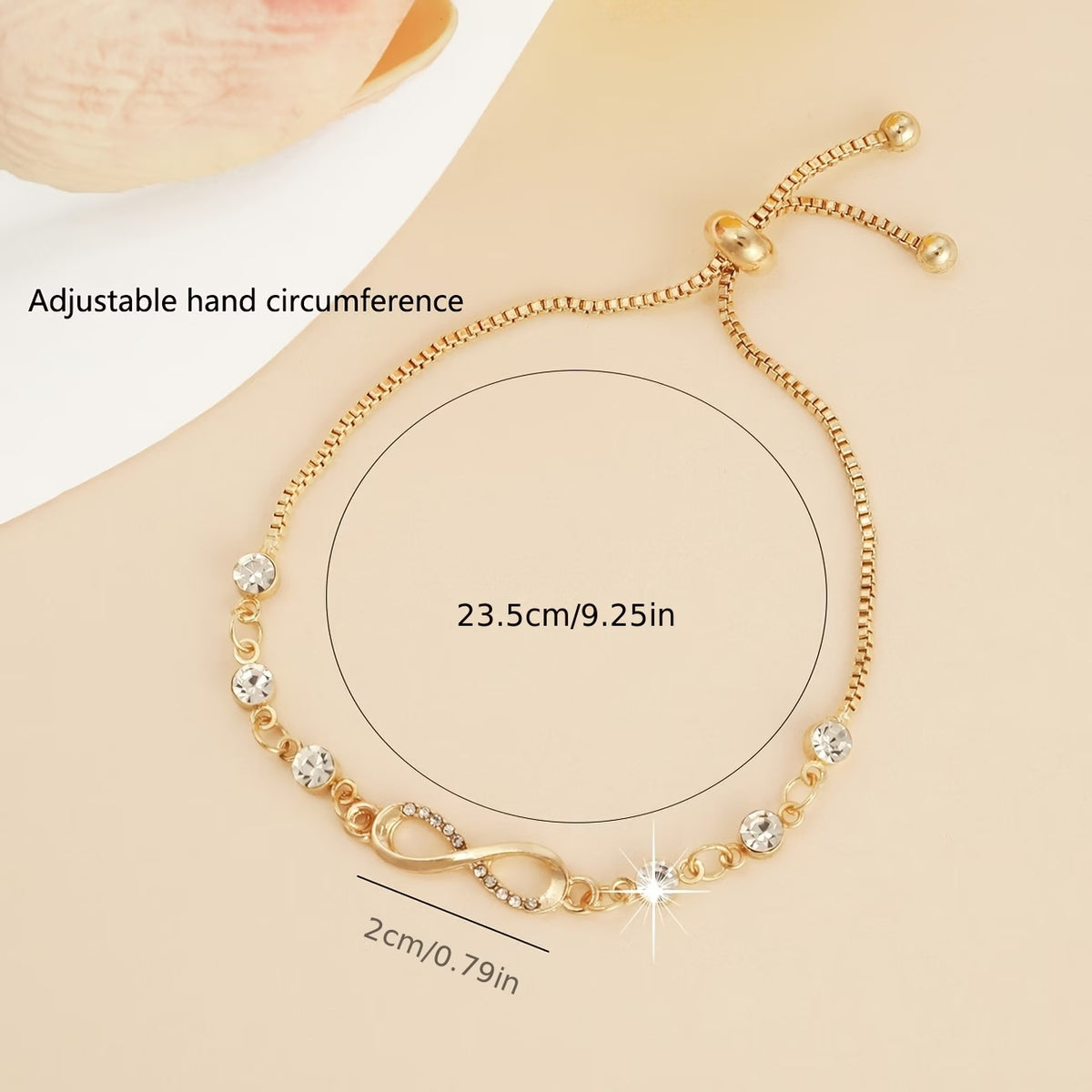 Micro Inlaid Zirconia Infinity Charm Bracelet