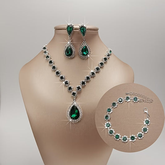 Midnight Lavender Water Drop Pendant Set