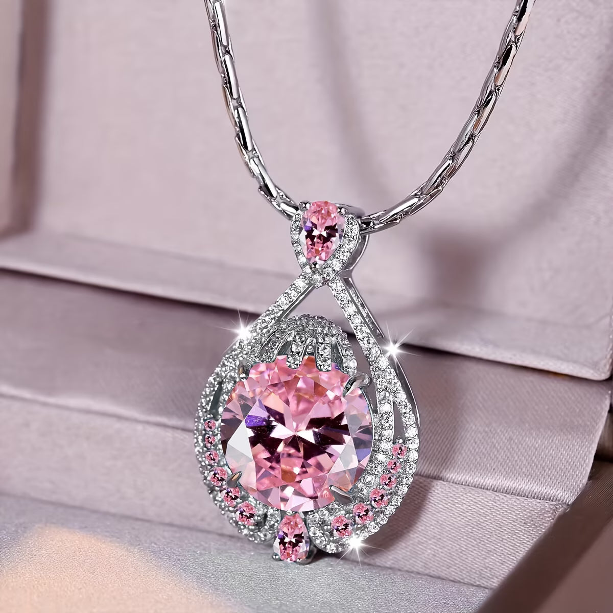Exquisite Synthetic Zirconia Statement Necklace