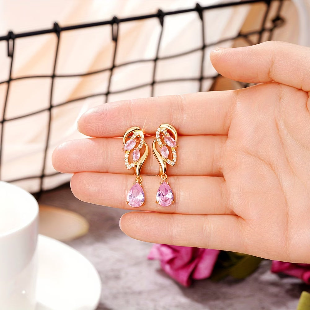Elegant Teardrop Zirconia Earrings