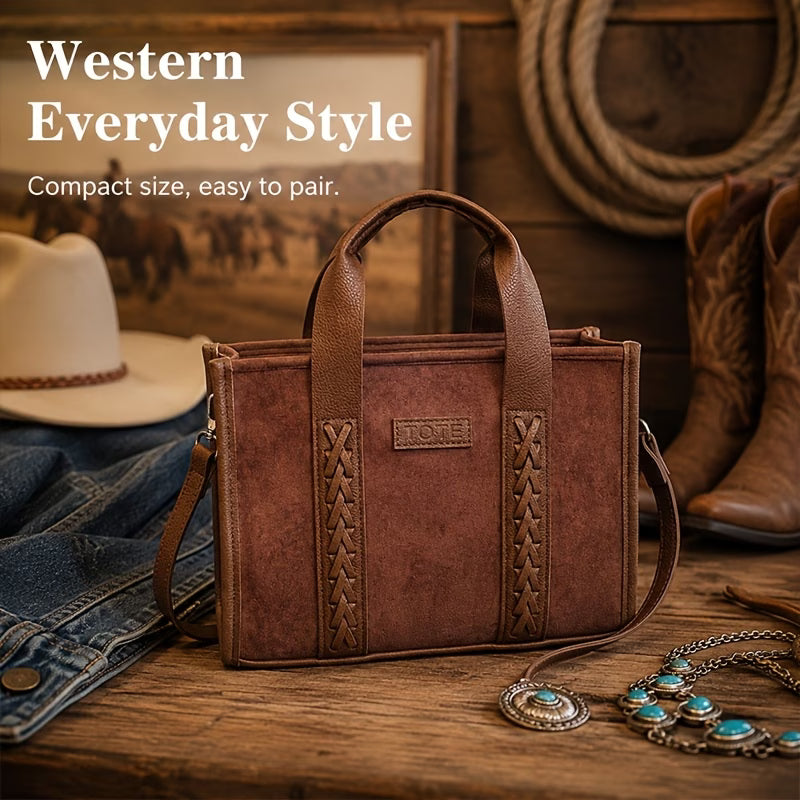 Women’s Western Boho Vintage Textured Tote Bag