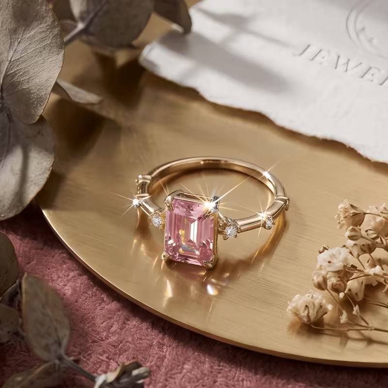 Square Heart Bow Micro-Pave Ring