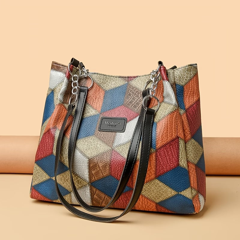 Women’s Vintage Geometric Pattern Tote Bag