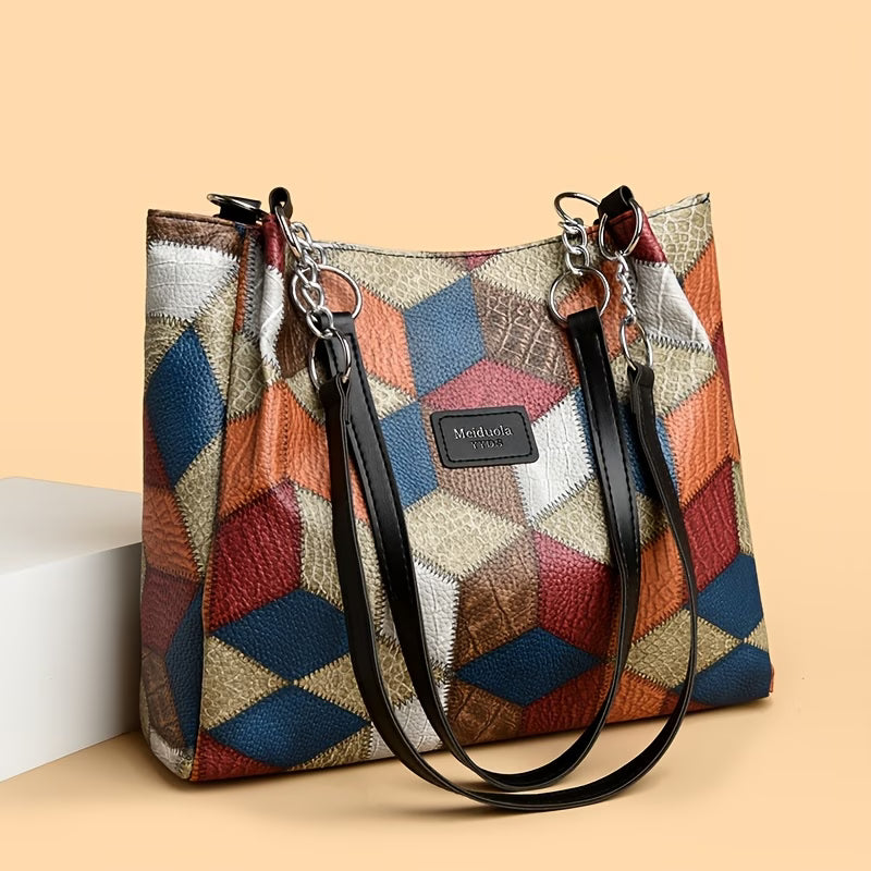 Women’s Vintage Geometric Pattern Tote Bag