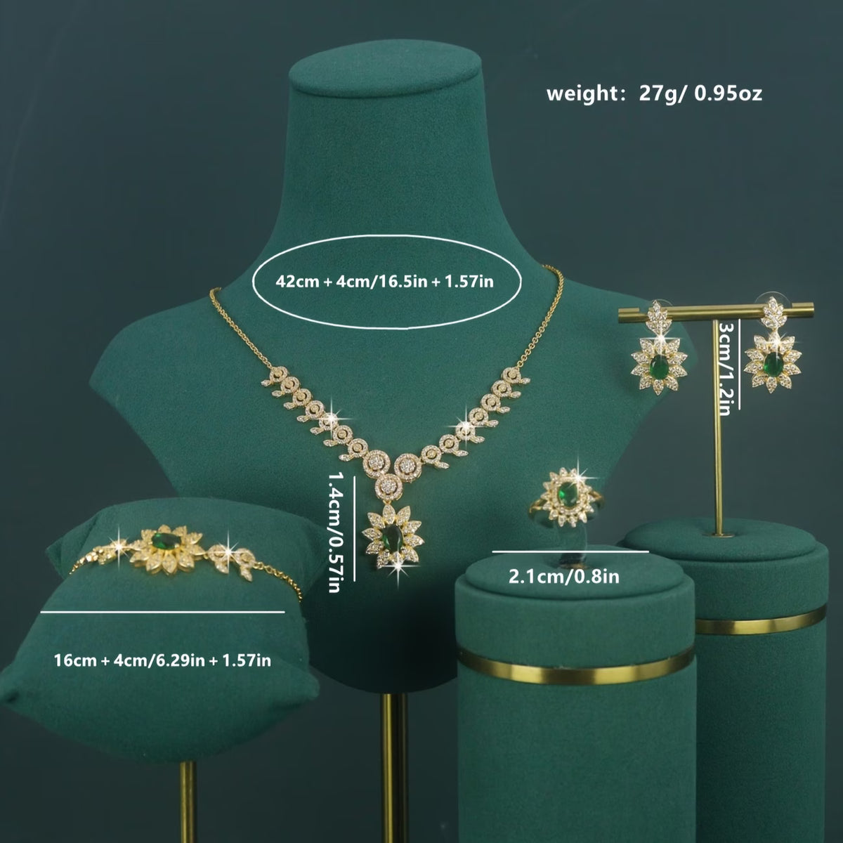 Luxury Series 18K Gold Plated Sunflower Jewelry Set