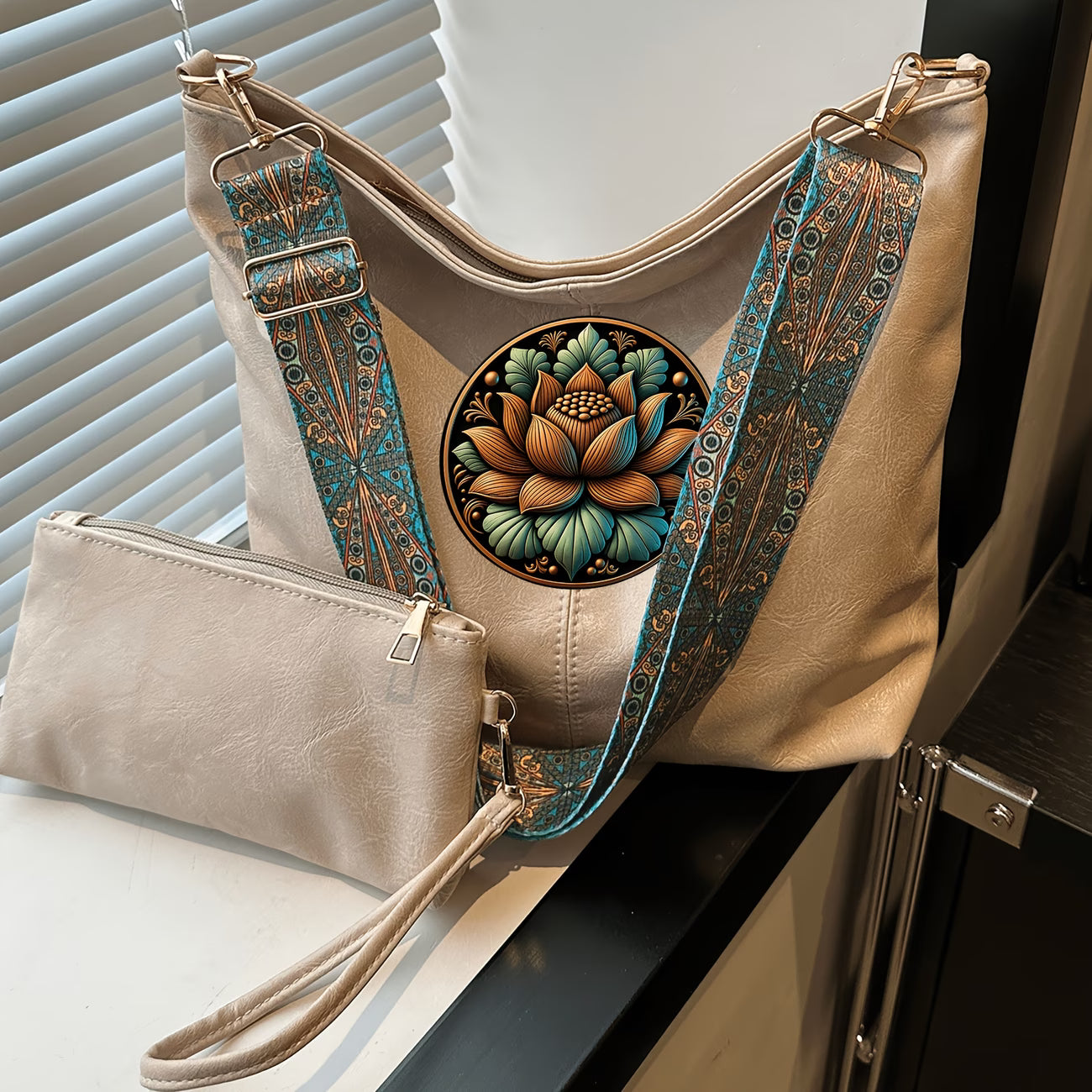 Women’s Bohemian Lotus Flower Shoulder Bag
