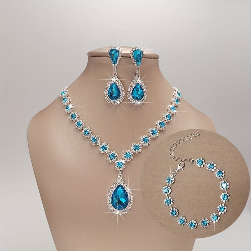 Midnight Lavender Water Drop Pendant Set
