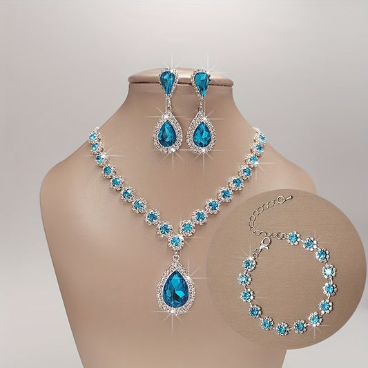 Midnight Lavender Water Drop Pendant Set