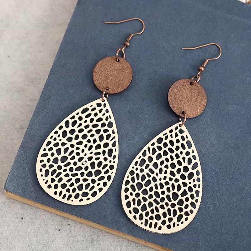 Vintage Patchwork Cut-Out Earrings