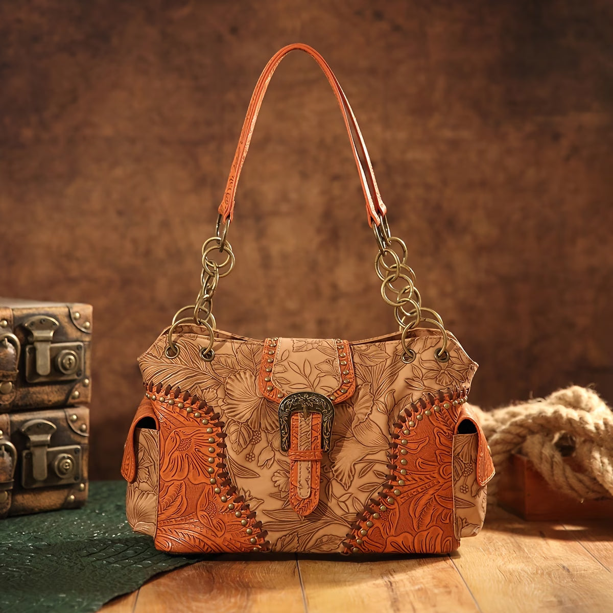 Women’s Vintage Studded Tote Bag