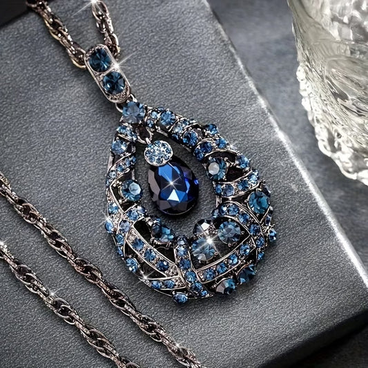 Decorative Long Teardrop Pendant Necklace