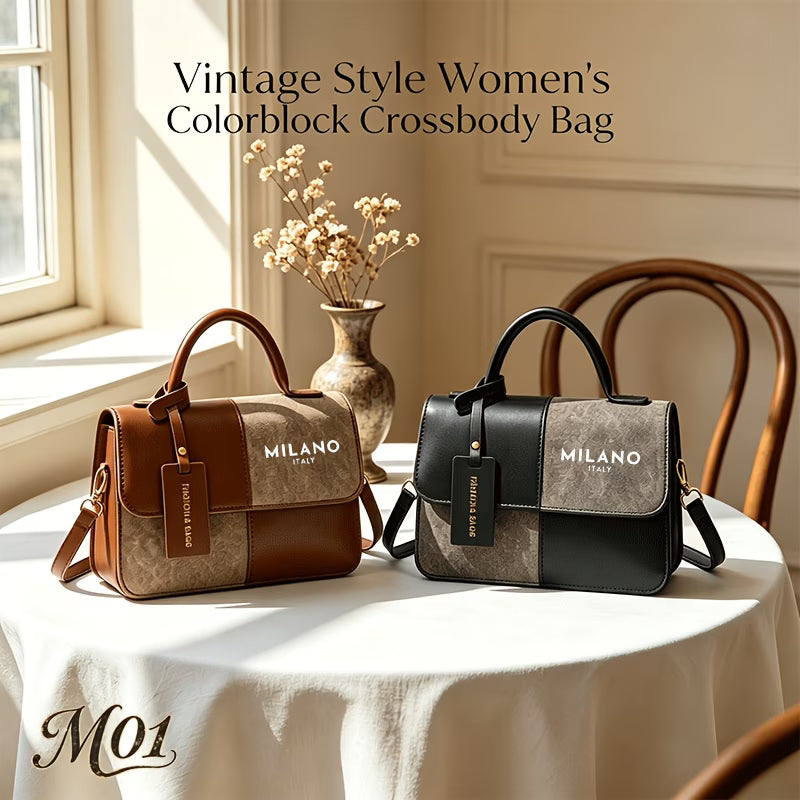 Milano Women’s Vintage Patchwork Style Crossbody Bag