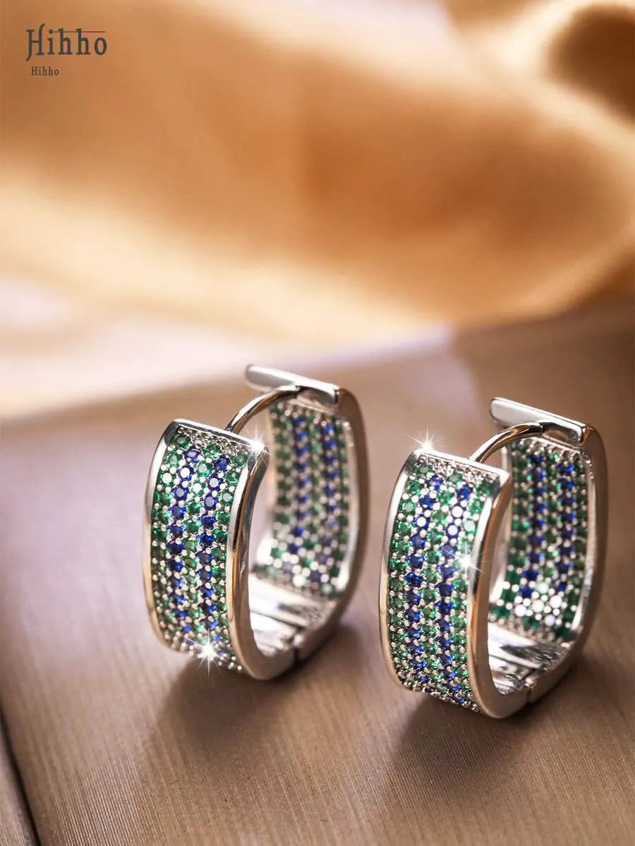 Elegant Gold Sparkling & Stylish Cubic Zirconia Earrings