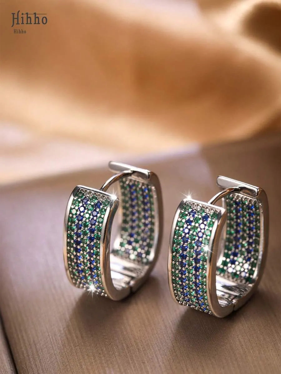 Elegant Gold Sparkling & Stylish Cubic Zirconia Earrings
