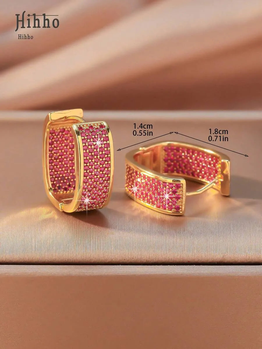 Elegant Gold Sparkling & Stylish Cubic Zirconia Earrings