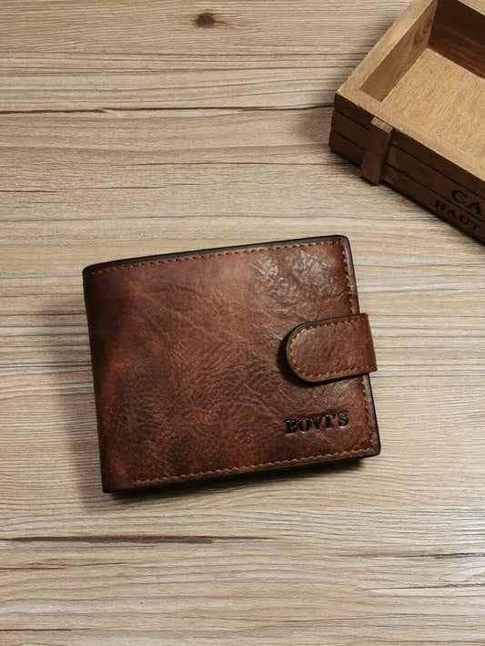 Men’s Premium PU Leather Bi-Fold Wallet – Multi-Compartment & High Capacity