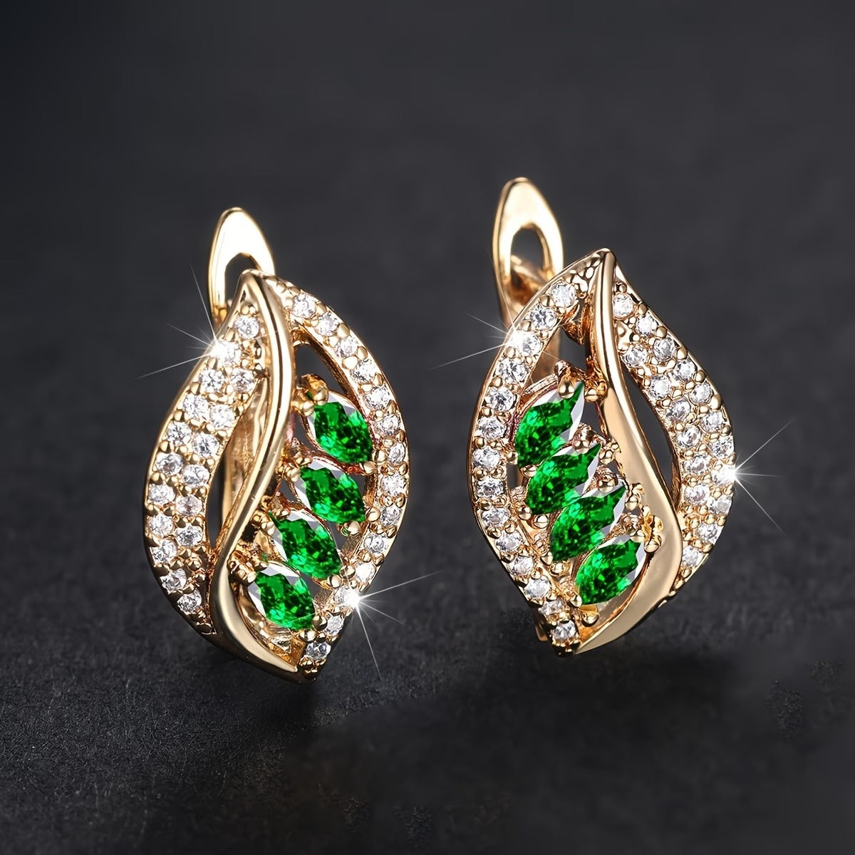 Luxury Marquise Cut Multicolor Stone Drop Earrings