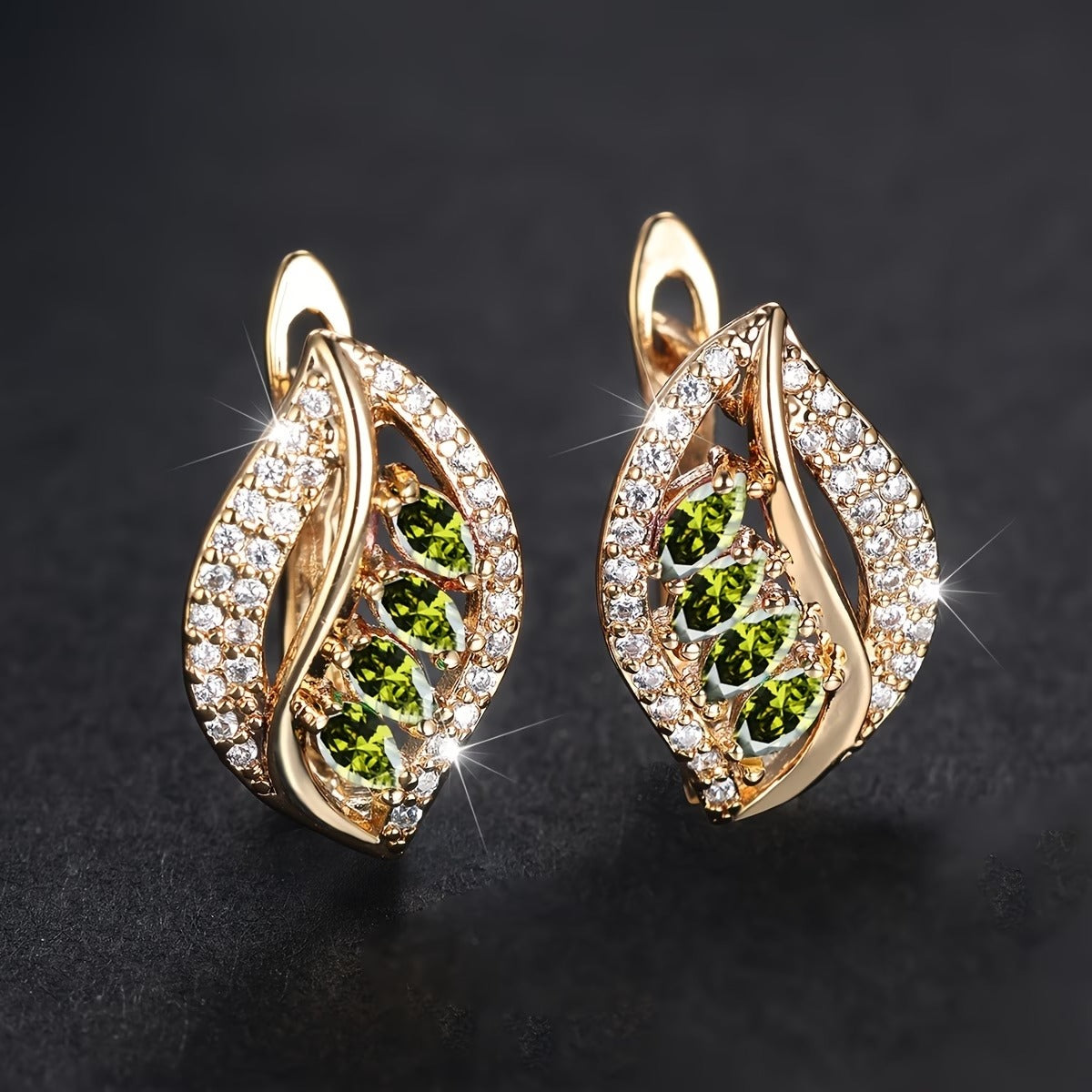 Luxury Marquise Cut Multicolor Stone Drop Earrings