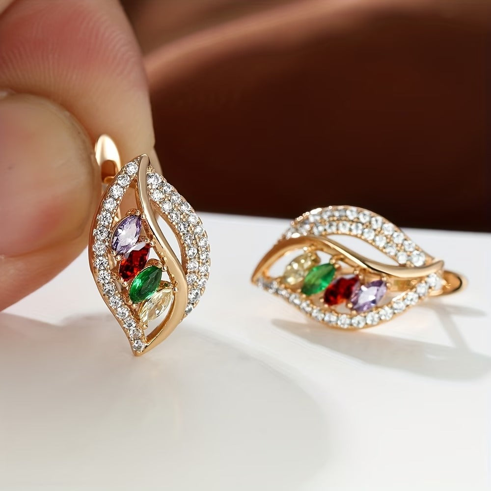 Luxury Marquise Cut Multicolor Stone Drop Earrings