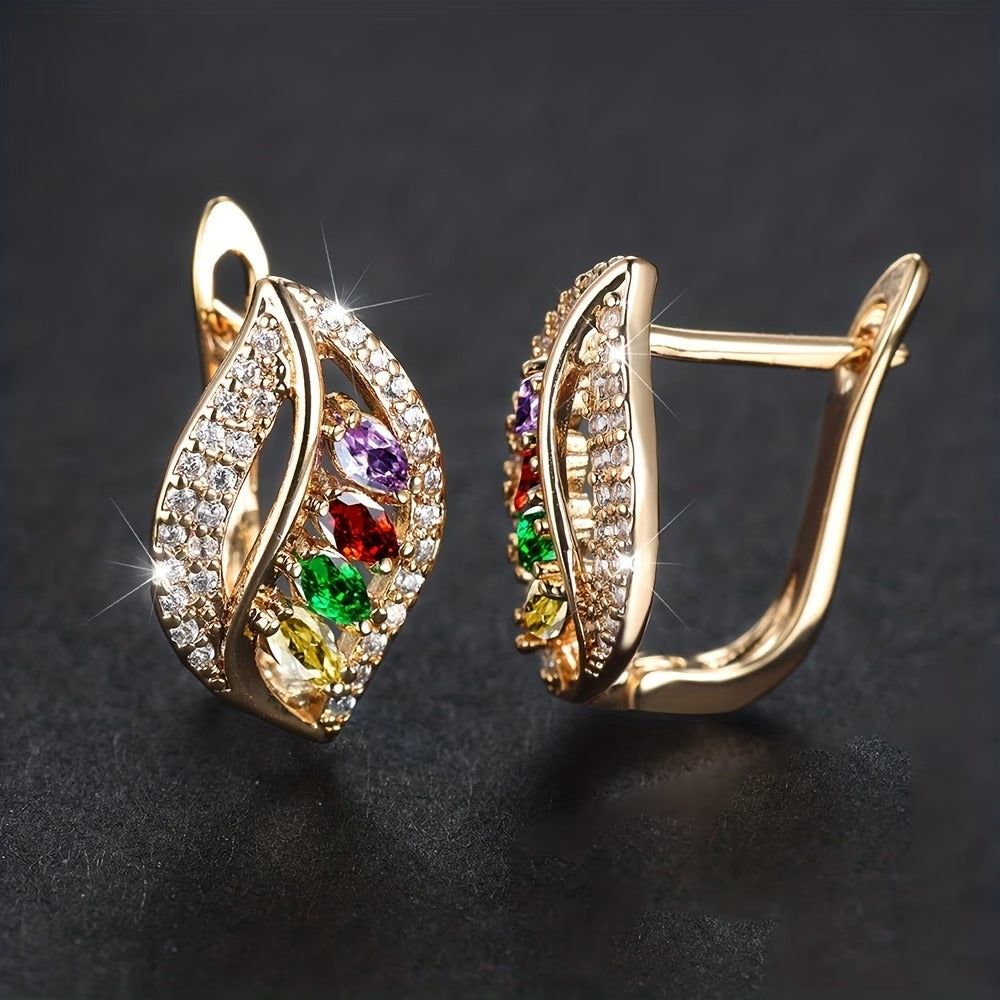 Luxury Marquise Cut Multicolor Stone Drop Earrings